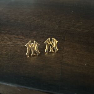 Gold Logo Stud Earrings